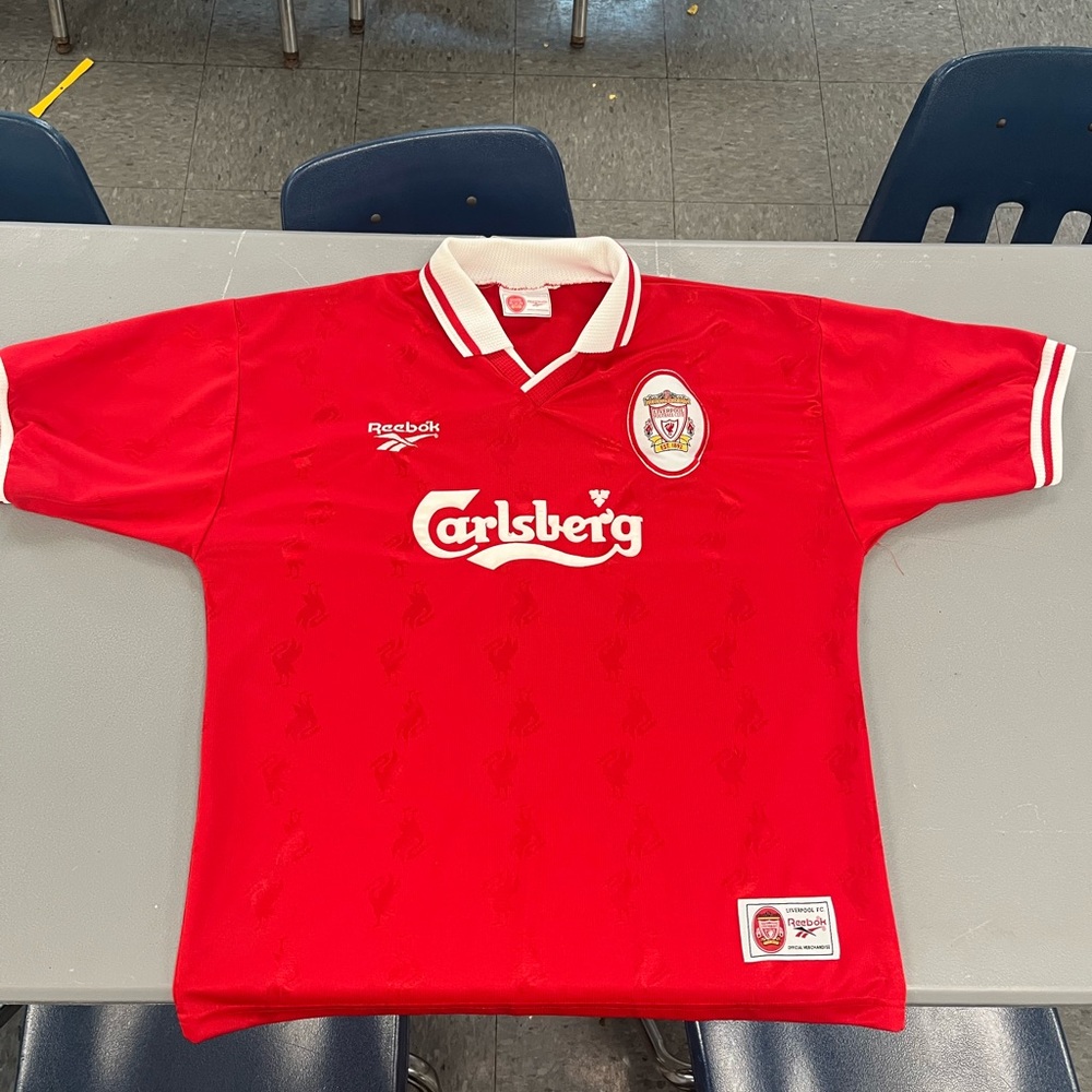 Reebok Red and White Soccer Jersey